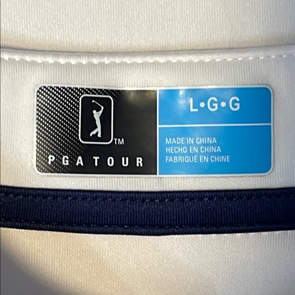 PGA Tour Blue and White Sheath Dress Mock Neck Sleeveless Dress Size Large - Picture 8 of 8